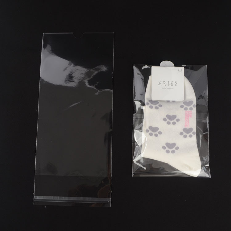 Picture of 0 transparent packaging bag socks packaging opp high permeability material with adhesive rectangle a batch of self-sealing bag