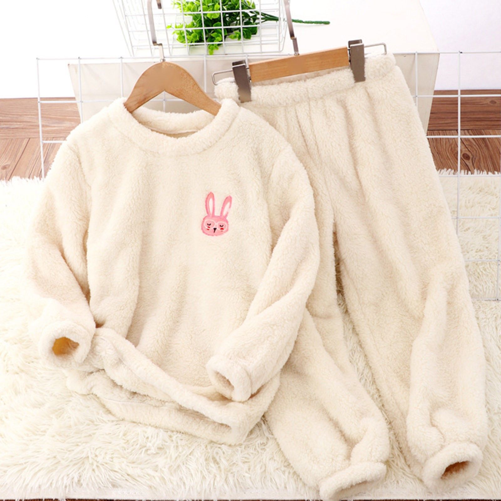 Picture of 2024 Amazon independent station new children's clothing home wear flannel cartoon embroidered suit boys and girls wear