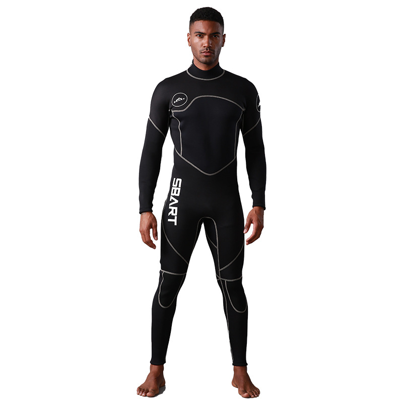 Picture of Shark Bart One-Piece Wetsuit 3mm Wet Suit Warm and Cold-Proof Snorkeling Suit Winter Swimsuit Wetsuit Men's Surfing Suit