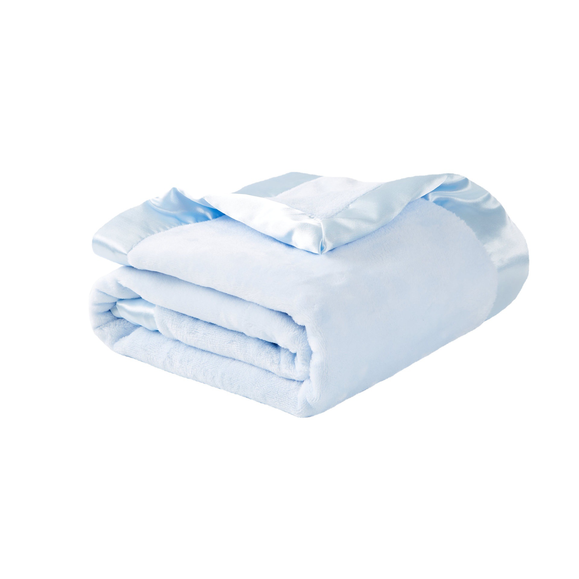 Picture of Flannel Satin Blanket Silks and Satins Edge Baby Blanket Infant Nap Blanket Square Blanket Foreign Trade Wholesale Customization
