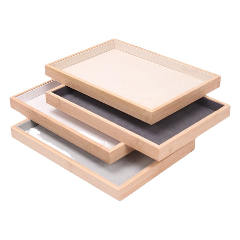 Bamboo and Wood Jewelry Jewelry Display Tray Jewelry Storage Box Ring Ear Nail Plate Watch Pallet Watch Dial