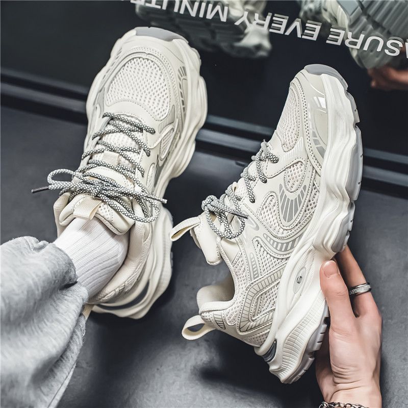Shoes Men's Summer Breathable 2025 New Mesh sneaker Hong Kong Style Torre Shoes Men's Teenagers Height Increasing Men's Shoes