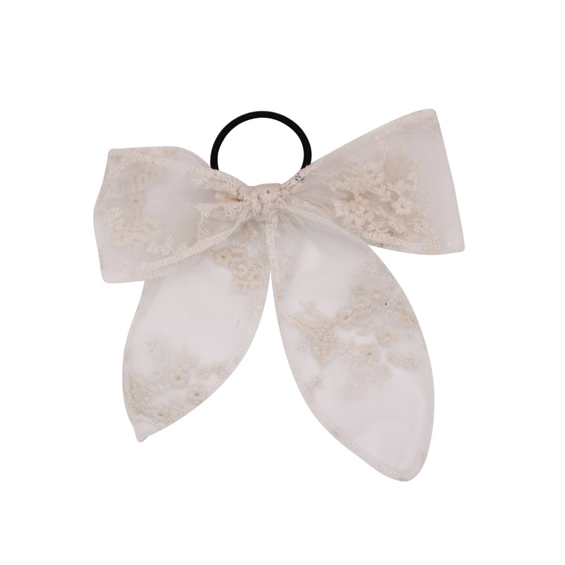 Picture of Super Fairy Lace Bow Hairpin Hairrope Sweet Temperament Top Clip Hairpin Hair Accessories Headdress Spring Clip