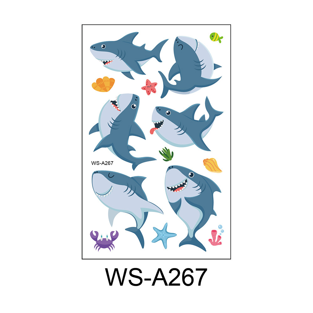Picture of Spot Wholesale Children's Cartoon Original Tattoo Stickers Marine Animal Summer Tattoo Stickers Dolphin Shark Little Whale