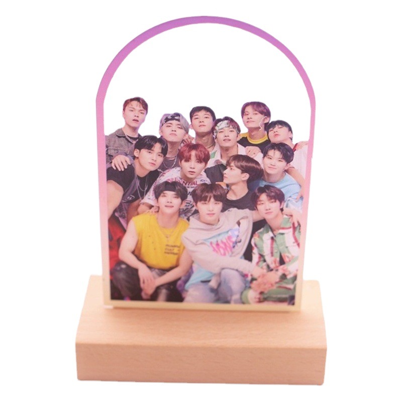 Star ASTRO men's group SEVENTEEN men's group TXT men's group style wooden lamp plate night light 012