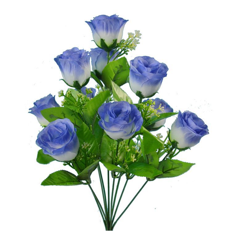 Picture of Photography Artificial Flower Manufacturer Wholesale Artificial Rose Artificial Flower Holiday Wedding Flower Arrangement 10 Peacock Rose Silk Bouquet