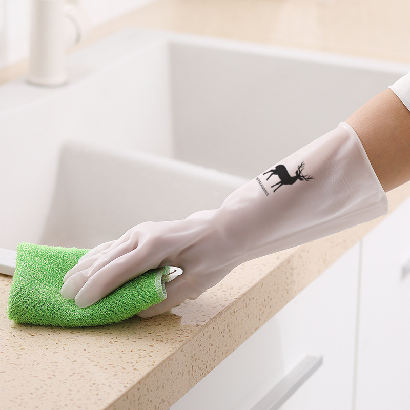 Picture of Latex Housework Gloves for Home Work Waterproof Rubber Kitchen Dishwashing Cleaning Non-Slip Durable Gloves Manufacturer Wholesale