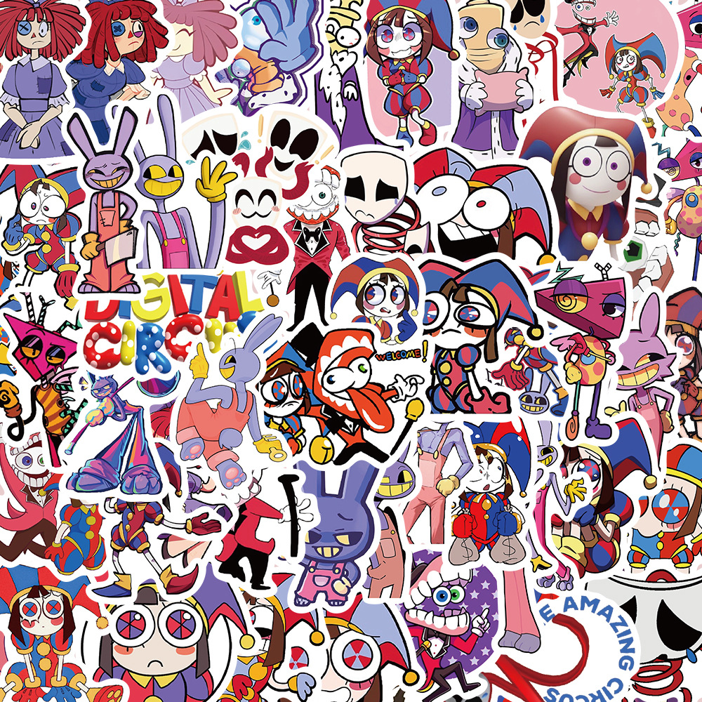 56 cross-border cartoon The Amazing Digital Circus graffiti stickers decorative graffiti stickers