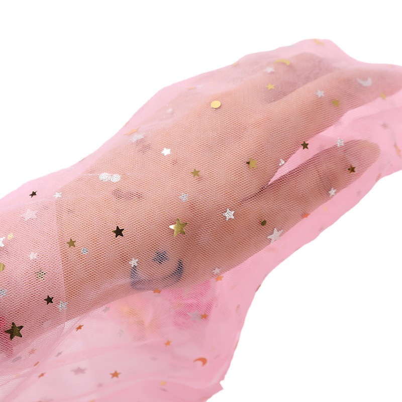 Picture of Can be used for cutting star and moon yarn sequins cloth net red yarn soft veil mesh gauze hand gift decorative gauze star yarn