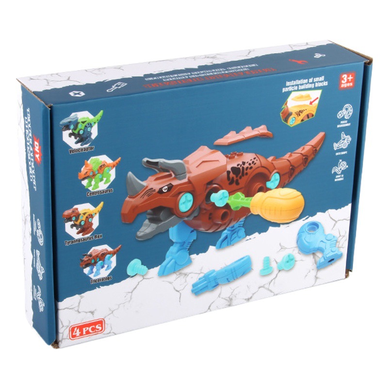 Children's DIY Manual Disassembly Nut Dinosaur 	 Puzzle Screw Disassembly and Assembly Tyrannosaurus Cartoon Building Block Toy