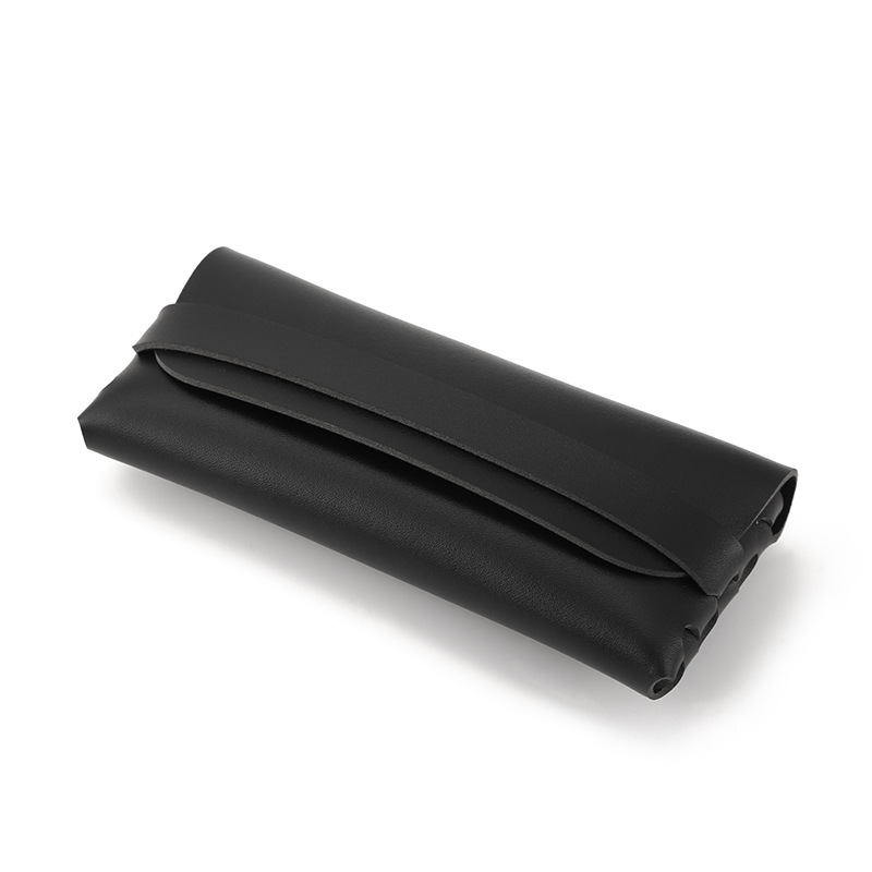 Picture of Glasses case black leather glasses case PVC nail buckle soft bag sunglasses case sunglasses case printable LOGO batch