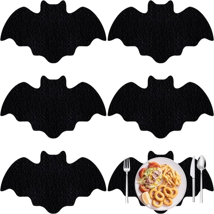 Cross-Border Felt Special-Shaped Placemats, Pot Mats, Halloween Bat Placemats, Household Creative Coasters, Non-Slip Mats