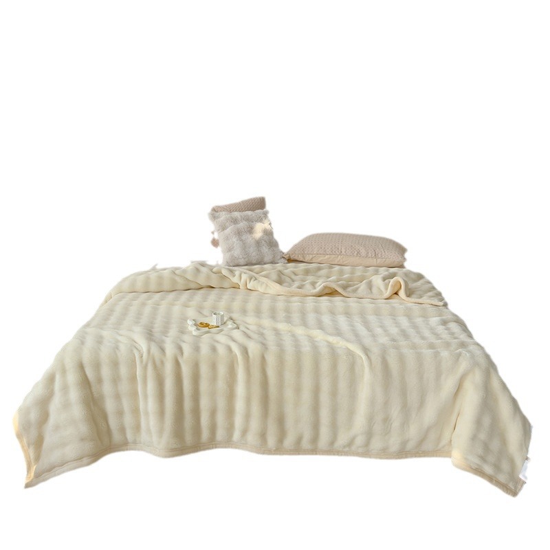 Picture of Amazon Cross-Border Warm Blanket Winter Thickened Blanket Office Milk Velvet Blanket Flannel Solid Color Rabbit Plush Blanket