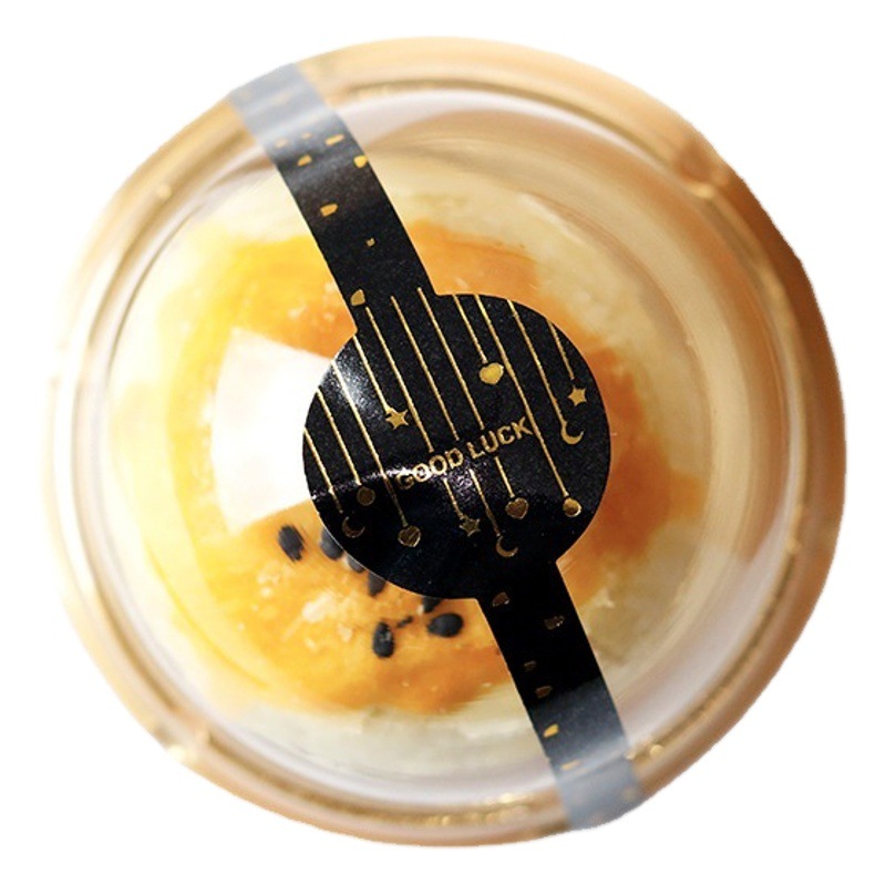 Transparent plastic gold black round blister moon cake box egg yolk crisp packing box green ball snow Mei Niang holder box 50 pack