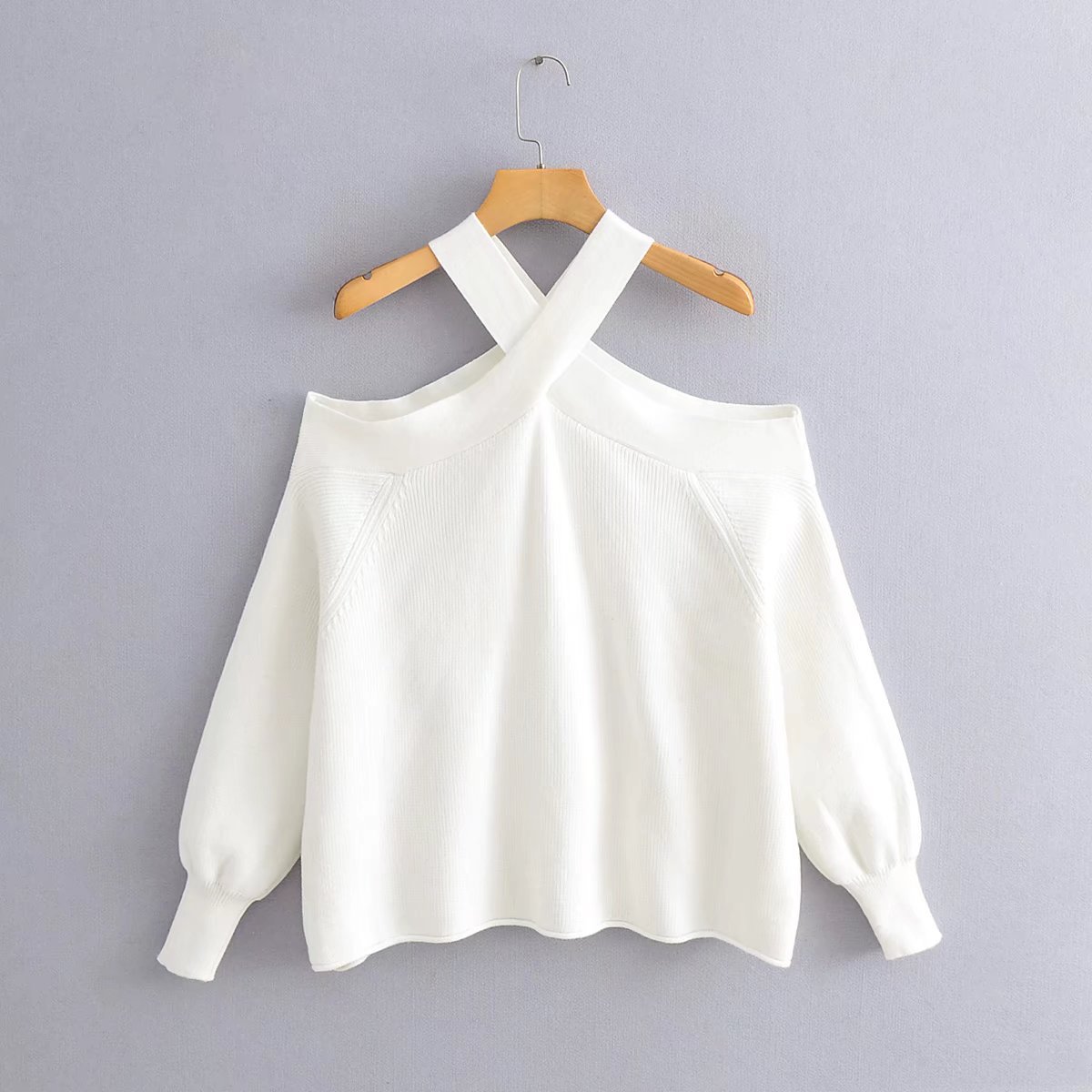 AA2024 Foreign Trade Cross-border European and American Women's New Shoulder Loose Knitted Sweater 9556