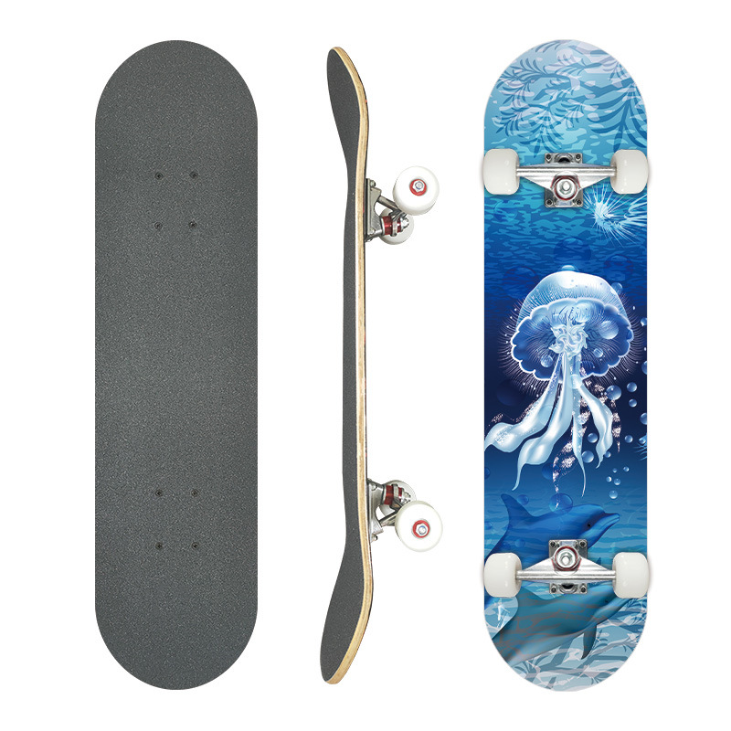 Picture of 31 inch skateboard professional adult street maple four-wheel beginner children double rocker concave skateboard