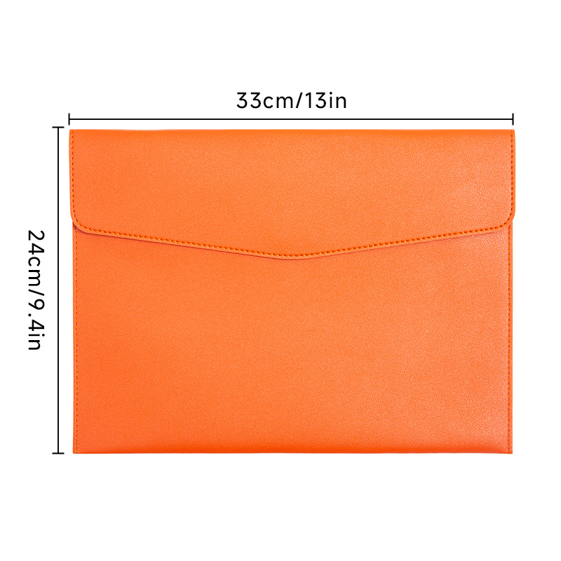 Picture of A4 leather file bag thickened file bag waterproof data bag business briefcase bill storage bag custom logo