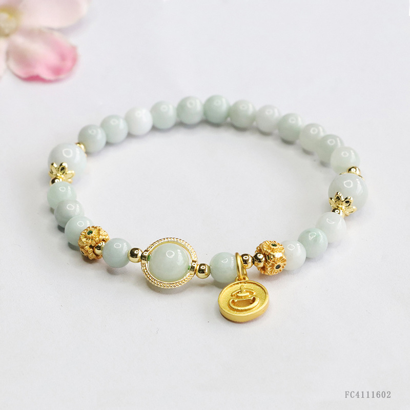 Juyu Natural A Jade Bracelet Myanmar Jade Bracelet Ethnic Style Jewelry Live Wholesale FC4111602