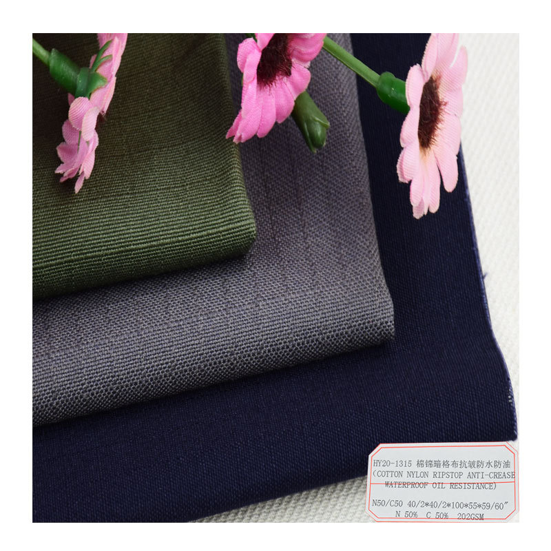 Source manufacturer N50/C50 cotton brocade dark plier wrinkle-resistant waterproof and oil-proof fabric outdoor clothing uniform fabric