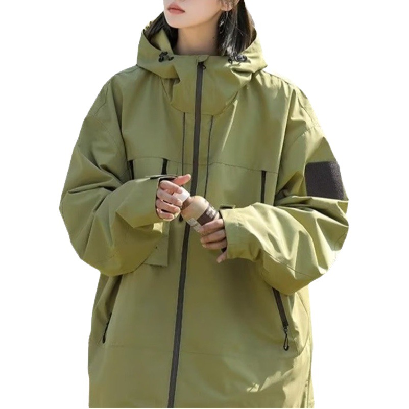 Green functional jacket women's spring and autumn outdoor jacket 2023 new waterproof windproof break sports jacket