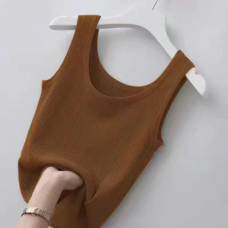 Picture of 40.00 kg-100.00 kg Sling Threaded Vest Women's Large Size Slim-fit Outer Wear Inner Base Shirt Sleeveless Thin Factory Outlet
