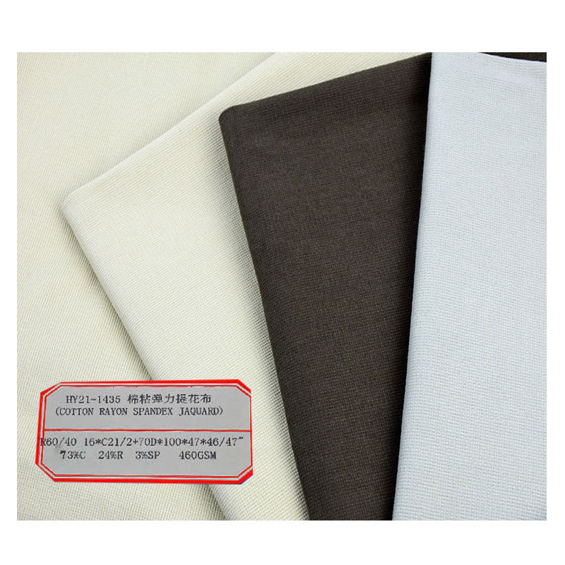 Woven Fabric Cotton Viscose Stretch Jacquard Fabric 460Gsm Winter Thickeneded Casual Pants Warm Fabric