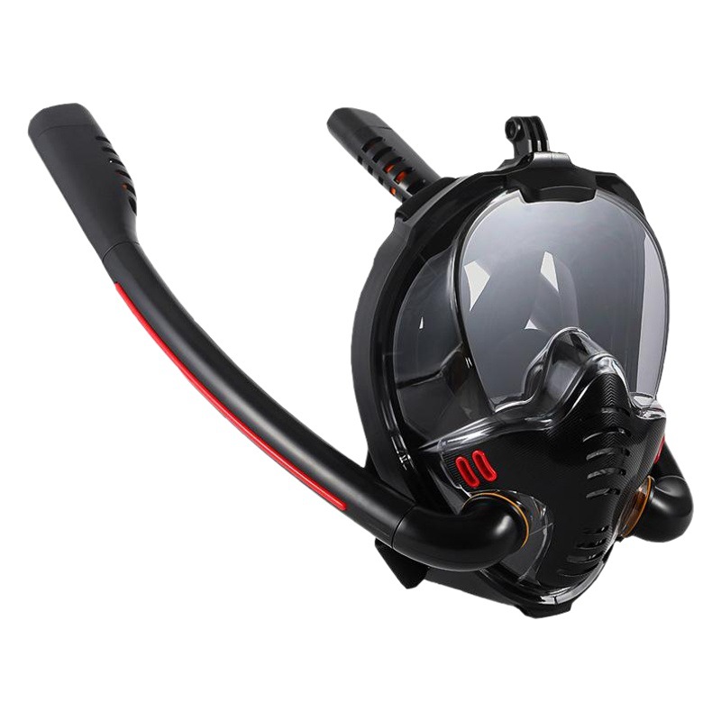 Manufacturers new full face snorkeling mask double tube silicone full dry diving mask adult swimming mask diving goggles