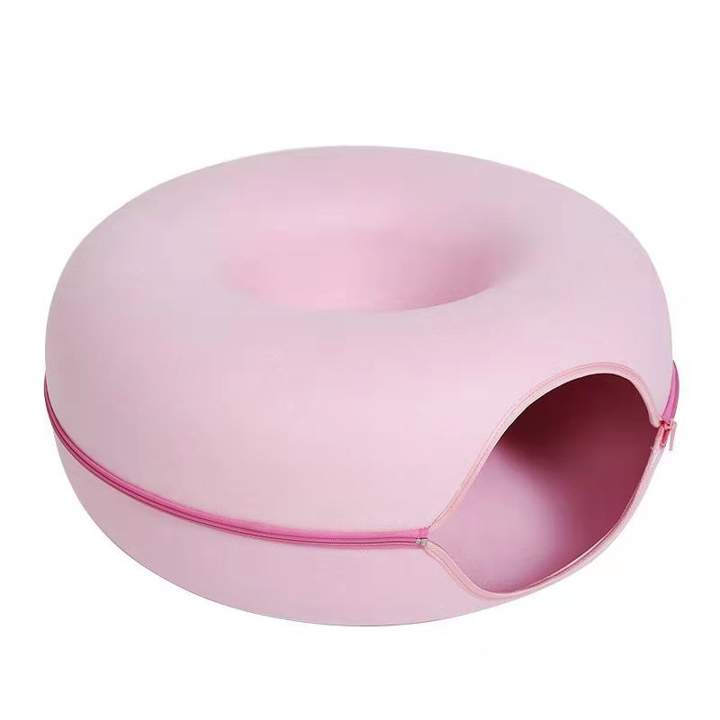 Picture of Removable felt board cat nest universal zipper tunnel summer donut cat sleeping wholesale felt toy