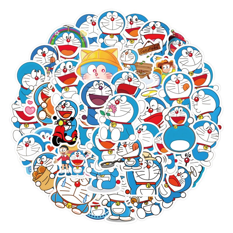 60 Doraemon Doraemon cartoon stickers children's stickers guitar trolley case stickers luggage stickers