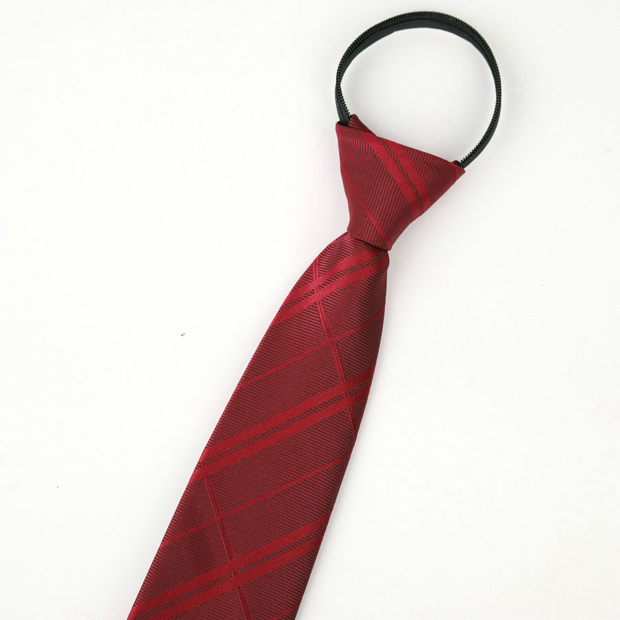 Picture of Men's business formal wear stripe free zipper wholesale lazy tie 8CM logo LOGO factory wholesale