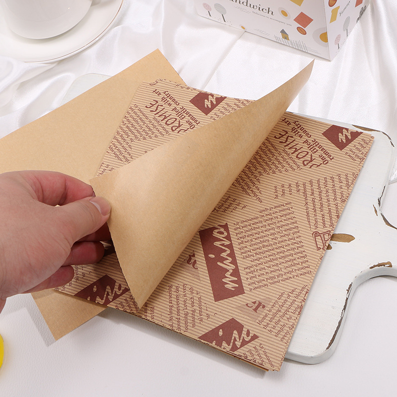 Picture of Square 18cm Coated Oil-proof Paper Hamburger Box Cushion Paper Lunch Cake Oil-proof Paper Sandwich Wrapping Paper
