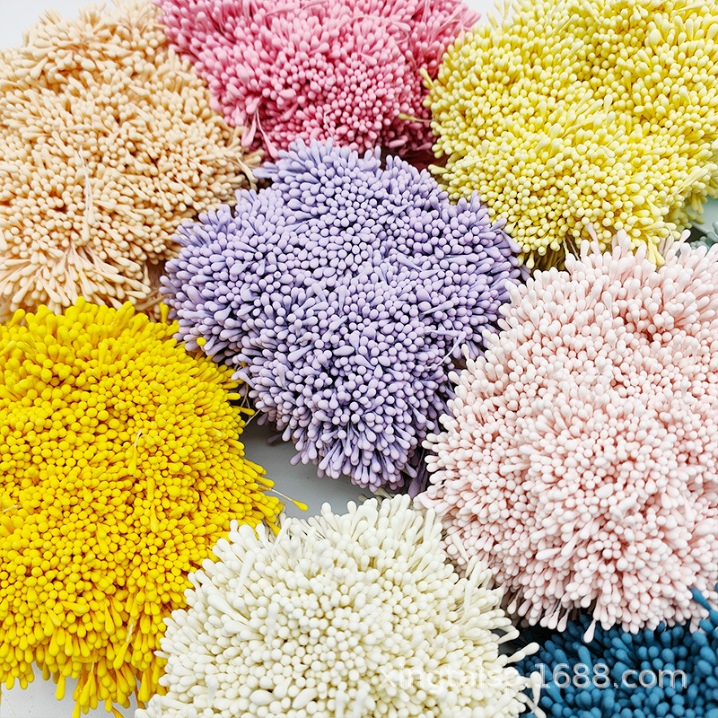 Picture of Wholesale Korean Style Handmade DIY Hair Accessories High Simulation Flower Stamens Material 2mm Matte Round Match Head Flower Heart Flower Stamens