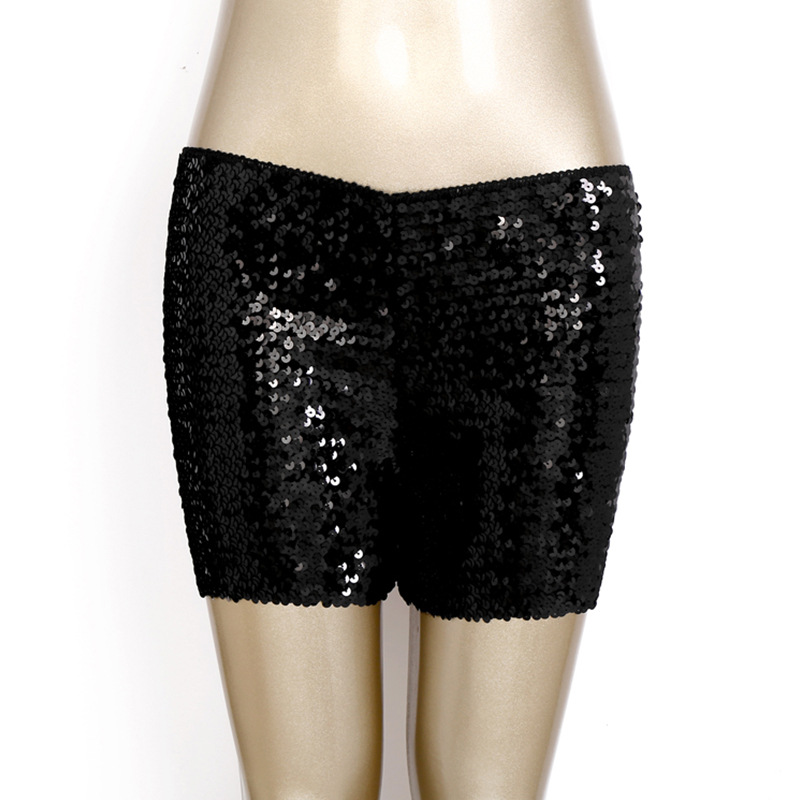Picture of European and American Street Fashion Metal Sequins Elastic Belt Slim-fit Low Waist All-match Women's Shorts Dancing Hot Pants