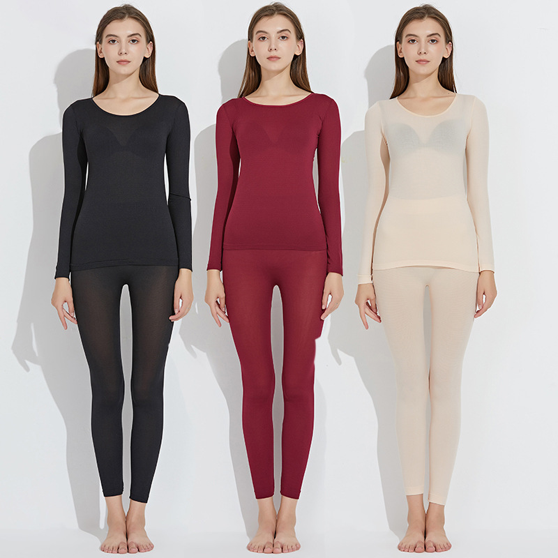 Explosions 37 ultra-thin thermal underwear set round neck autumn clothes and trousers seamless casual tailoring body bottoming spot