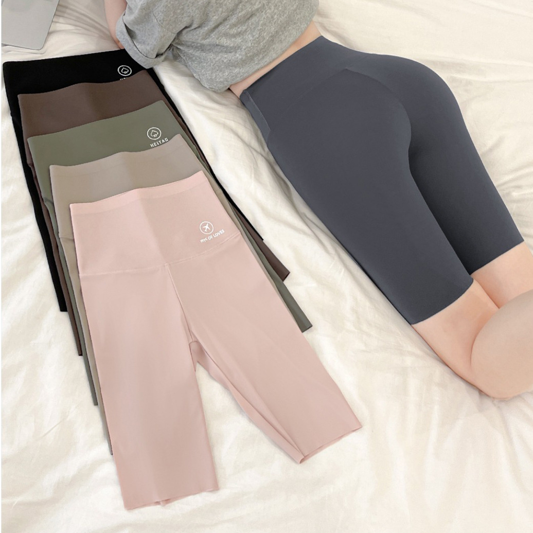 Ice Silk Five-point Shark Pants Women's Outer Wear Summer Thin High Waist Belly Tinting Hip Barbie Riding Yoga Base Shorts