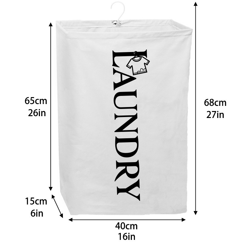 Picture of Cross-border Dirty Clothes Bag Hanging Pure Cotton Canvas Storage Basket Rotatable Laundry Basket Dirty Clothes Storage Bag Removable Washable