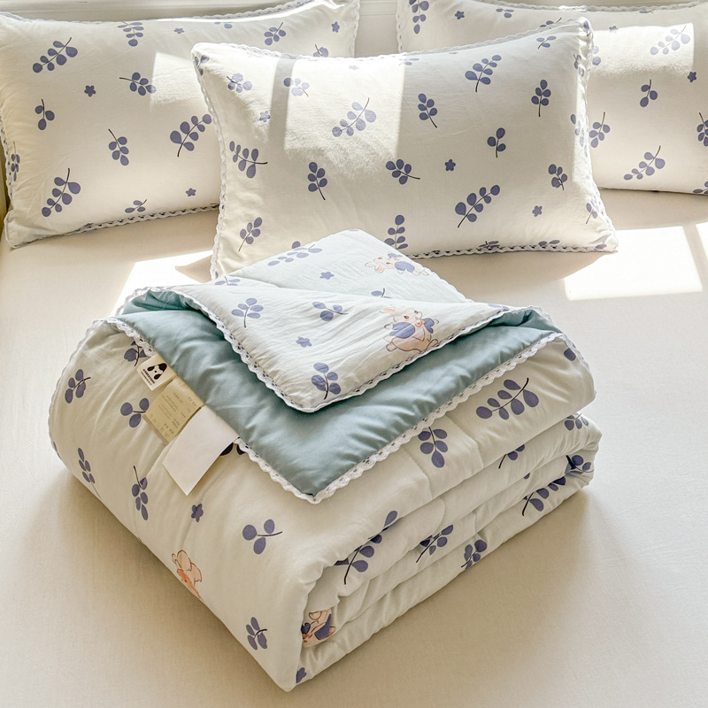 Picture of Class A Maternal and Infant Grade Summer Quilt Lace Summer Cool Quilt Summer Air-conditioning Quilt Double Washed Cotton Quilt Core Children's Thin Quilt Ins