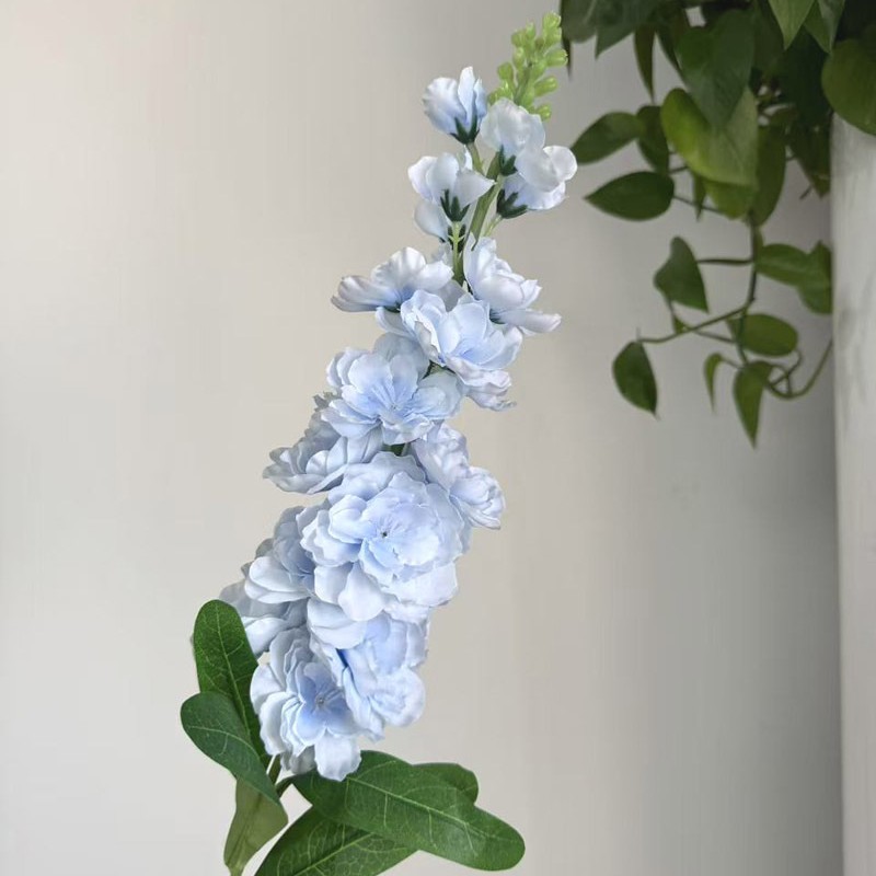 Picture of Simulated Delphinium Wedding Auditorium Decoration Simulated Flower Single Violet Props Large Simulated Flower Delphinium
