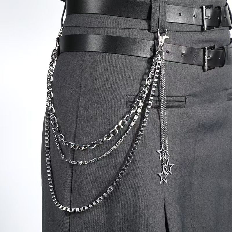 Women's Cool Waist Chain Ins Star Decoration Punk Waist Chain Pants Chain Accessories Jk Skirt Hip Hop Jewelry Pants Chain