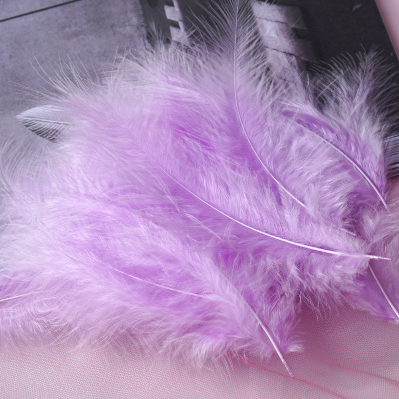Picture of Feather Decoration Colorful Turkey Hair Pointed Tail Velvet Dream Catcher Material Wave Ball Gift Box Filler Shooting Props