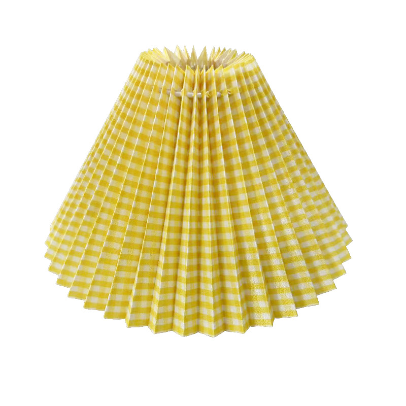 Picture of Plaid PVC table lamp pleated lampshade bedside night light ornament fabric lampshade plastic chandelier lampshade wholesale