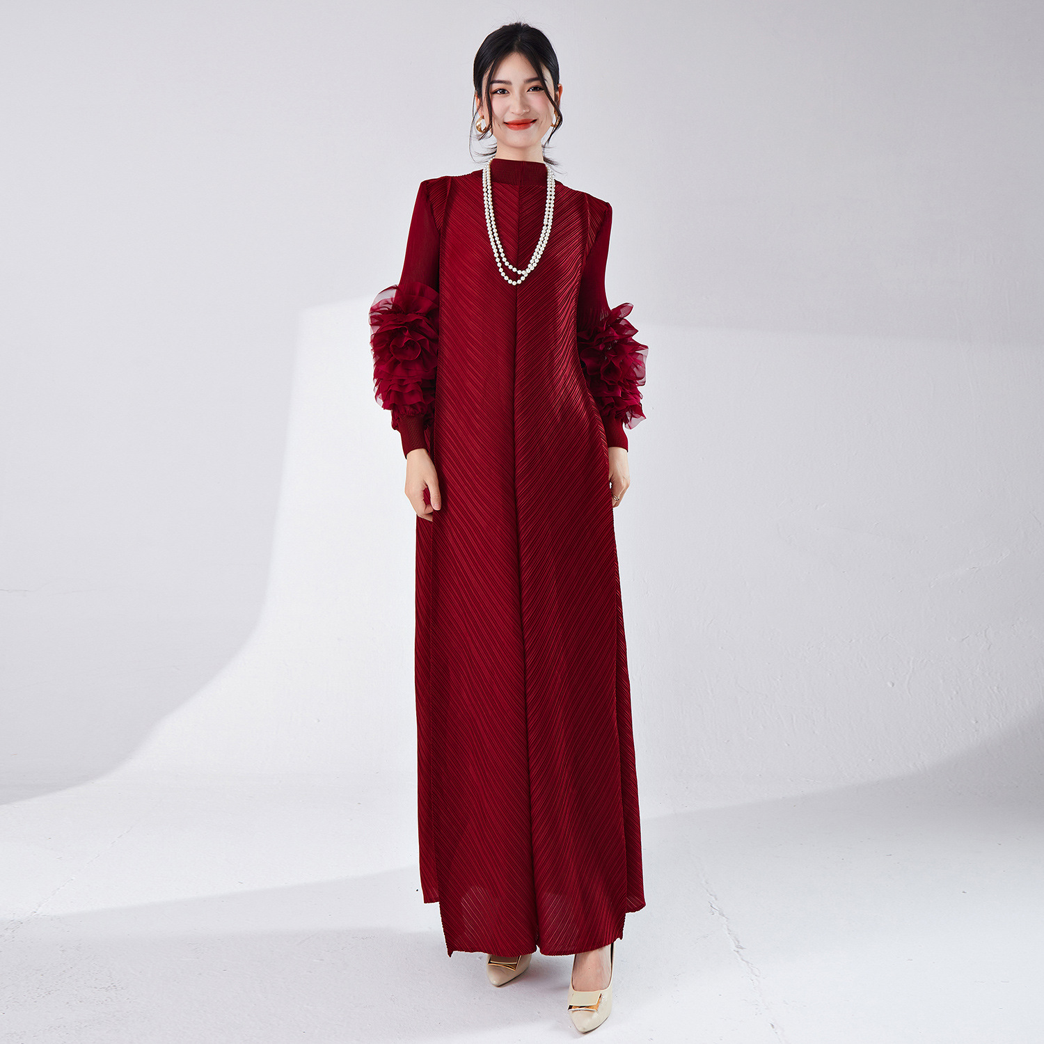 Picture of Cross-Border Aliexpress Popular Miyake Dress Long Skirt Loose Large Size High-End Women's Elegant Dress Skirt