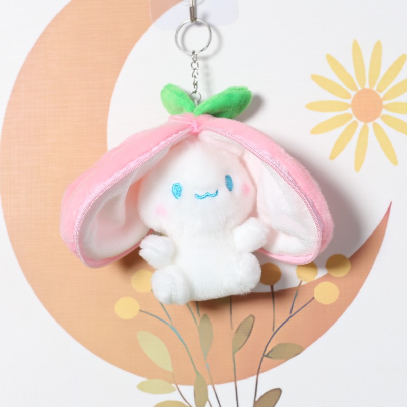 Trendy Fruit-Themed Bunny Plush Toy Keychain for Dogs and Cats