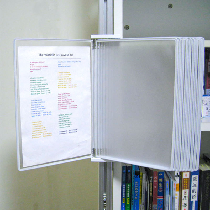 Picture of 10-page page folder A4 wall-mounted display rack wall-mounted data rack standard work instruction