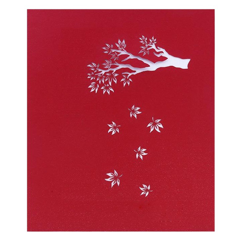 Factory supply stereo greeting card maple tree birthday card creative gift red maple leaf 3D card custom wholesale