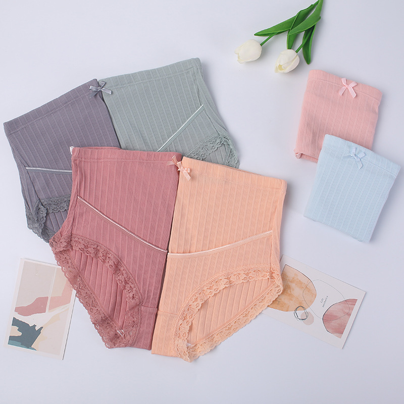 Picture of Maternity Underwear Large Size Breathable High Waist Lace Belly Support Adjustable Pregnancy Threaded Briefs Manufacturer
