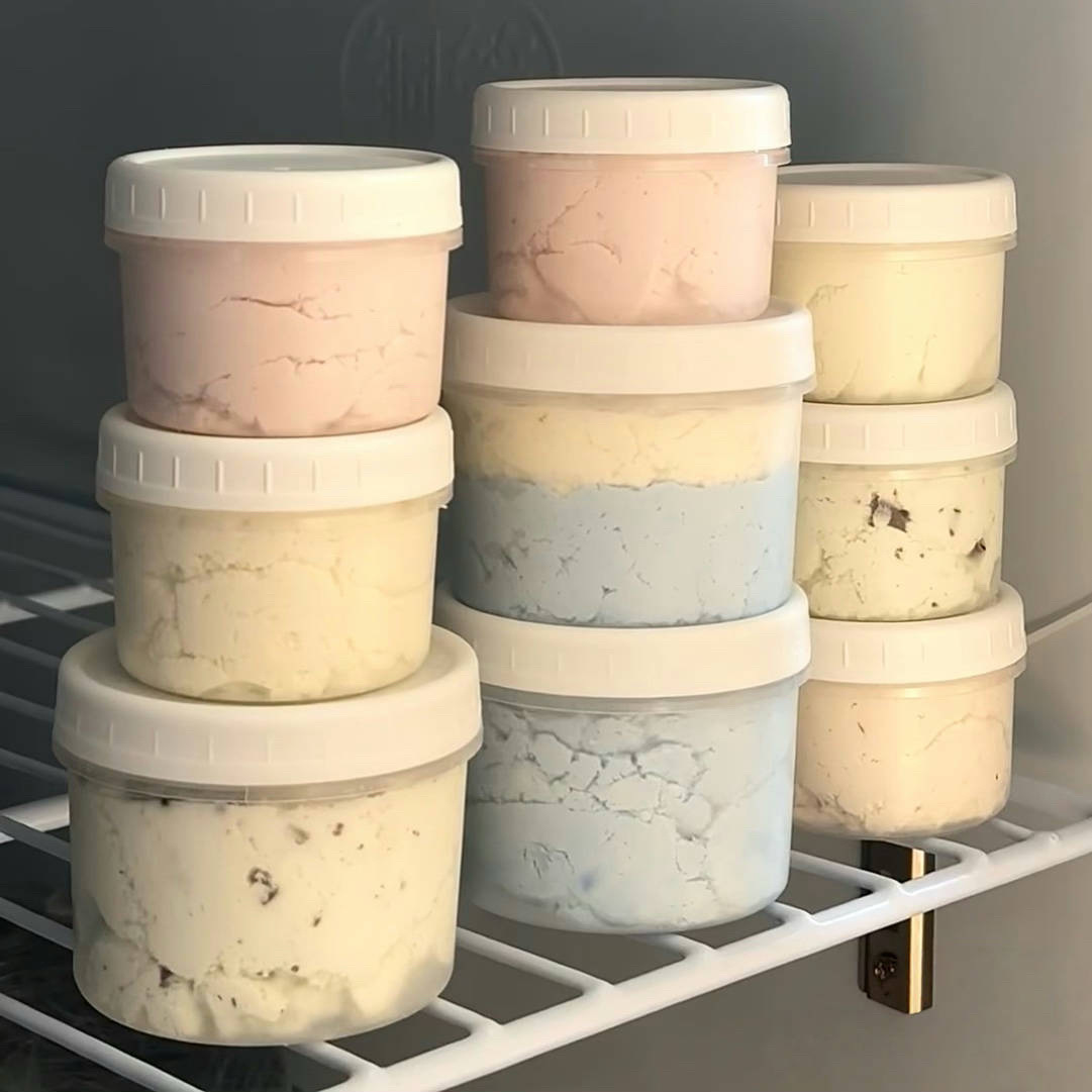 Net red dry choke yogurt doodle can baked fairy grass cup double skin milk pudding ice cream ice cream packaging plastic box wholesale