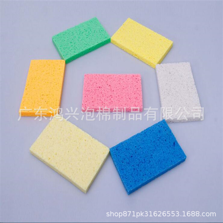 2025 High-Density Water-Absorbent Wood Pulp Cotton Sponge Dishwashing Bathroom Cleaning Durable Sponge Auxiliary Material