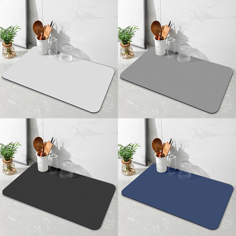 PU kitchen countertop mat soft diatom mud absorbent mat coaster wash table bowl chopsticks non-slip drain mat a generation of hair