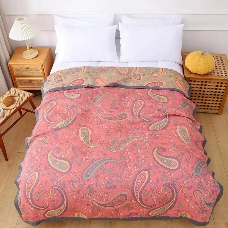 Picture of Wholesale new combed cotton fine sand gauze towel blanket soybean fiber blanket spring and summer single double autumn and winter leisure blanket